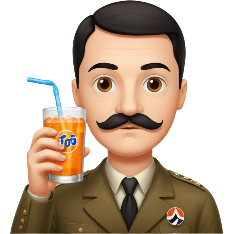 Hilter mustache drinking Fanta emoji