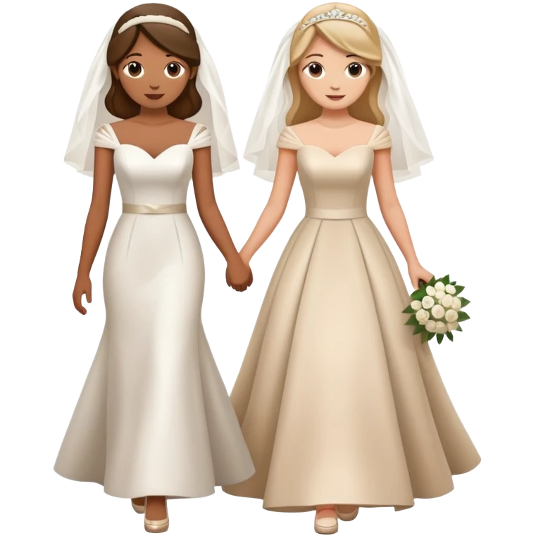 Bride and bridesmaid walking  emoji