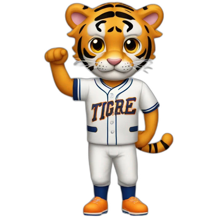 Tigre con camiseta de beisbol y la letra L emoji