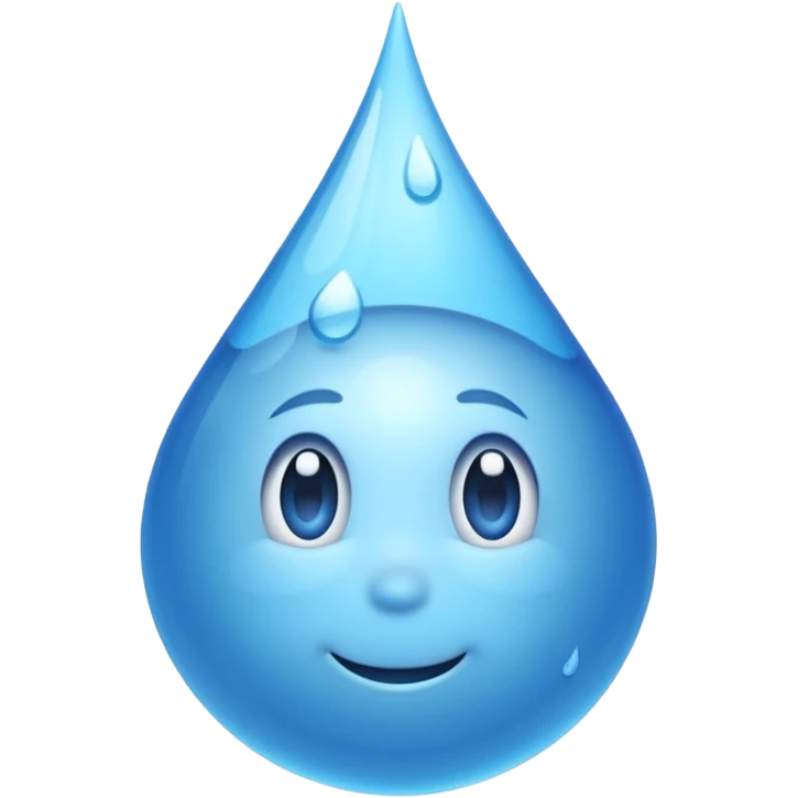 una gota de agua como dibujo animado como en la pelicula de elemental de puixar emoji