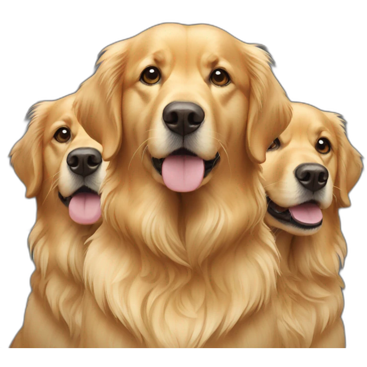 three golden retrievers  emoji