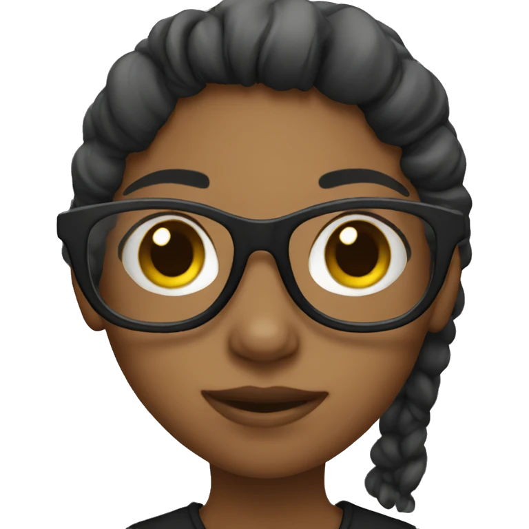 girl with glasses in black emoji