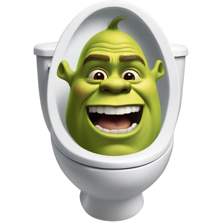Shrek’s head poking out of a toilet bowl  emoji