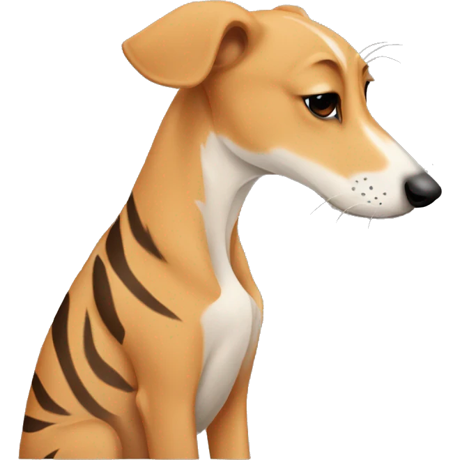 Fawn tiger greyhound kissing emoji