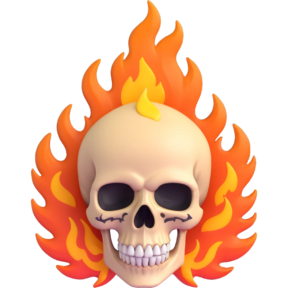 skull with flames emoji
