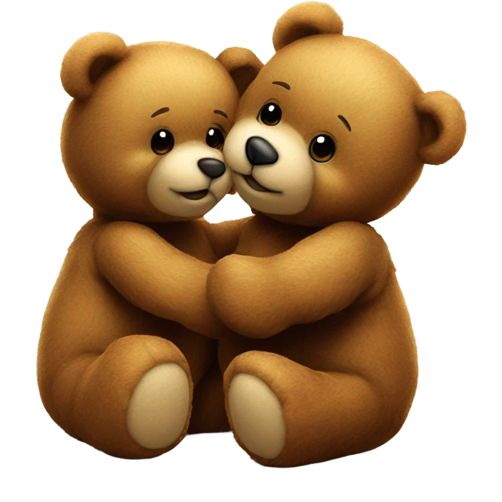 teddy bear kissing another teddy bear emoji
