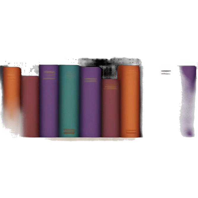 Red Teal purple blue and orange books emoji