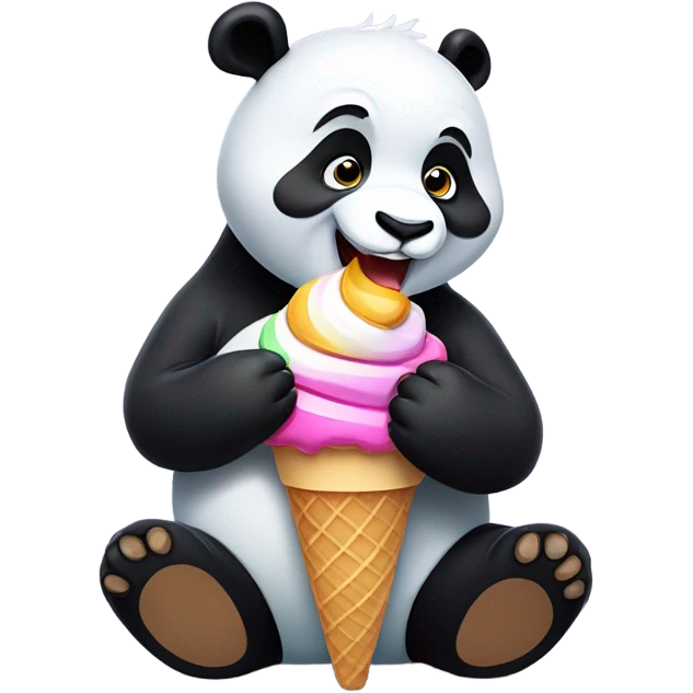 Panda eating ice cream emoji