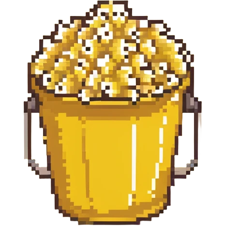 blue and green bucket of popcorn emoji