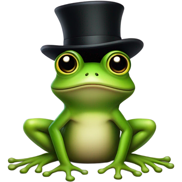 Frog wearing a top hat emoji