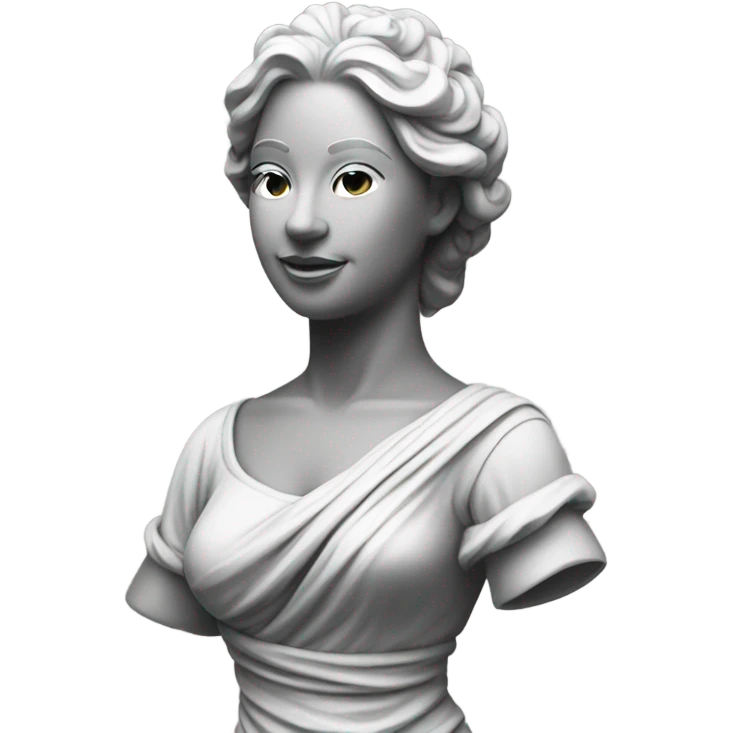 A statue wearing a skirt emoji