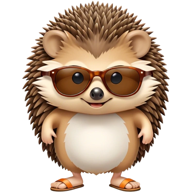 Hedgehog wearing sunglasses and flip flops  emoji