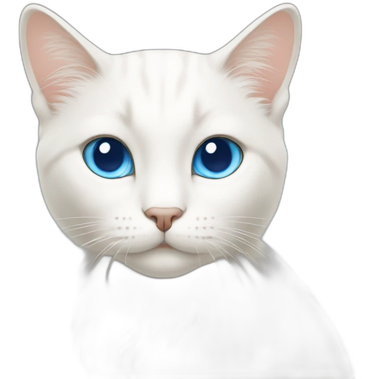 White cat with sand color fur blue eyes emoji