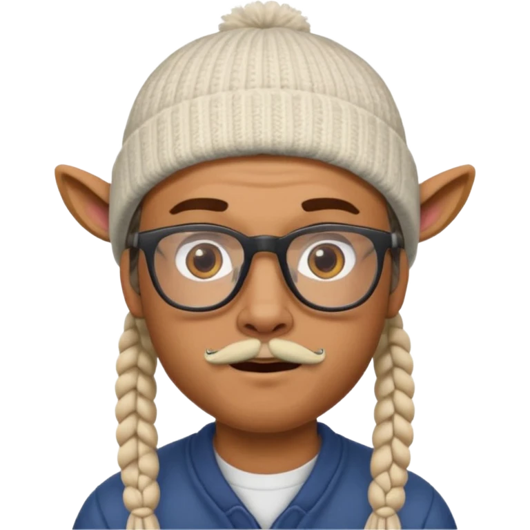 man with braids glasses beanie and goat beard emoji