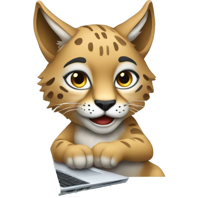 A lynx with a laptop emoji