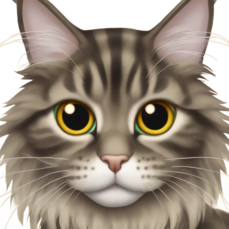 Maine Coon with eyes in a bunch emoji