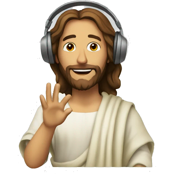 Jesus listening to music animated emoji