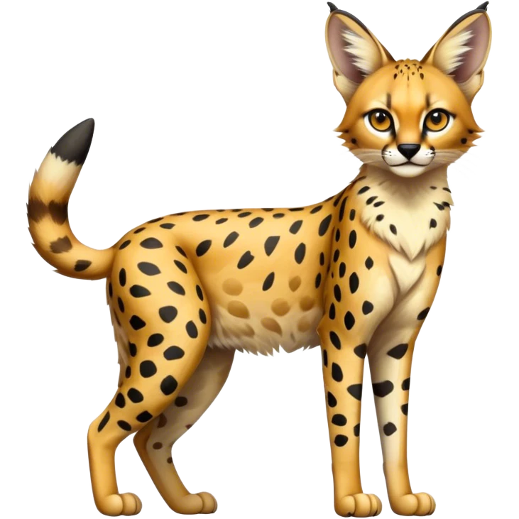 Epic Edgy Cute Vibrant Colorful Serval-Vernid full body emoji
