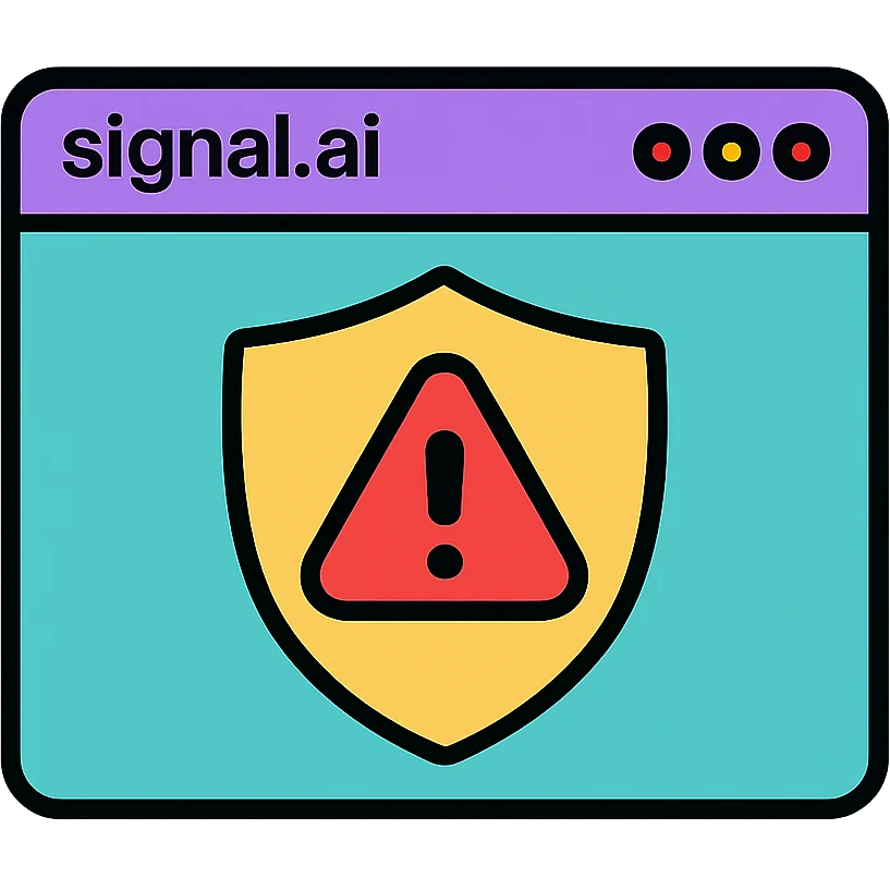 icon for signal.ai, emergency dashboard, with shield and alert symbol, clean and professional look, modern tech style emoji
