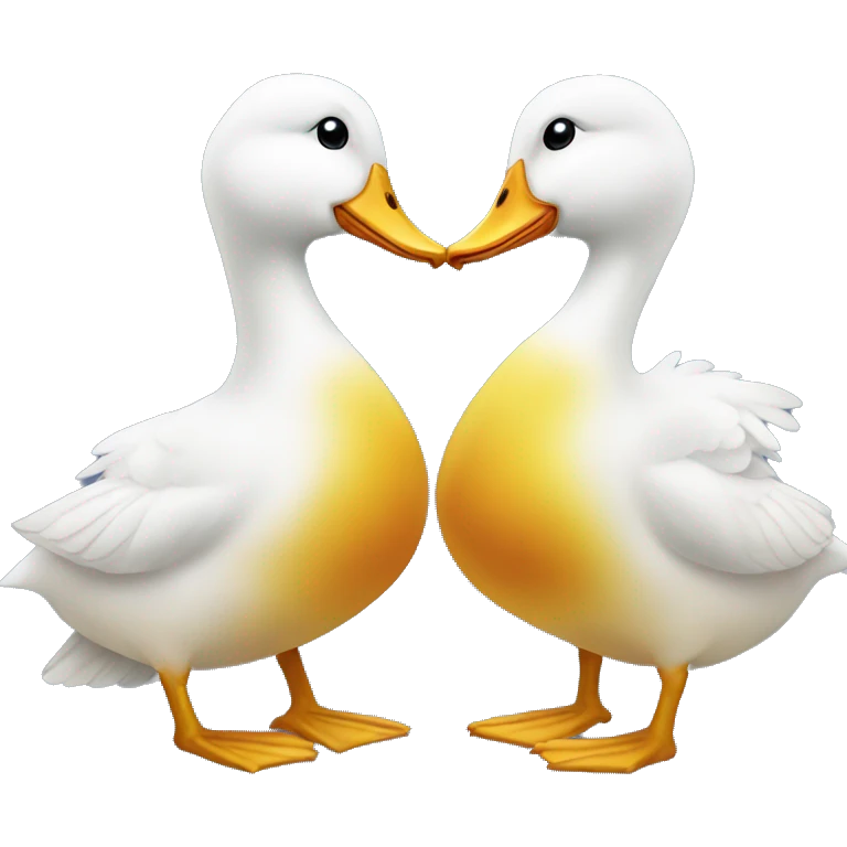Two ducks kissing emoji