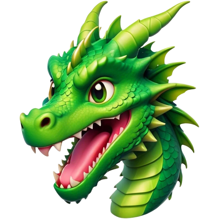Cinematic Comical Dragon Portrait Emoji, Head tilted dramatically with an exaggeratedly amused expression, featuring a striking, glossy scaled body with bold, angular details and wide, expressive eyes brimming with playful disbelief; rendered with vibrant, lifelike textures and natural shadows, high shine, dramatic yet playful, styled with an air of cheeky mythical mischief, soft glowing outline, capturing the essence of a spirited and over‐the‐top dragon that looks ready to breathe fire into viral fame! emoji