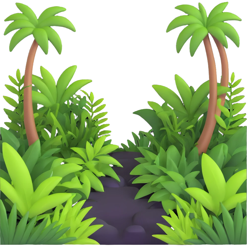 jungle clearing with sunlight, lush greenery emoji