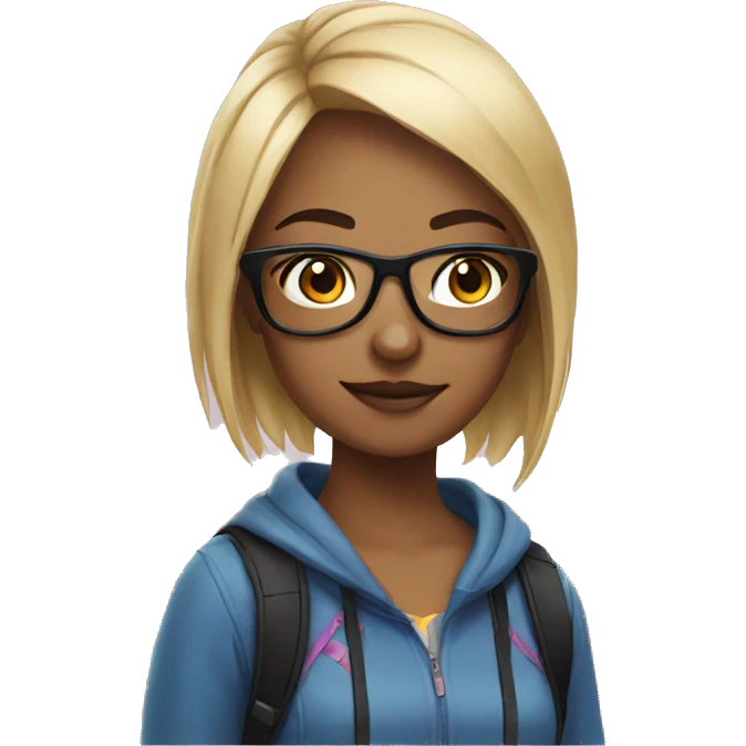 Gamer girl with glasses  emoji