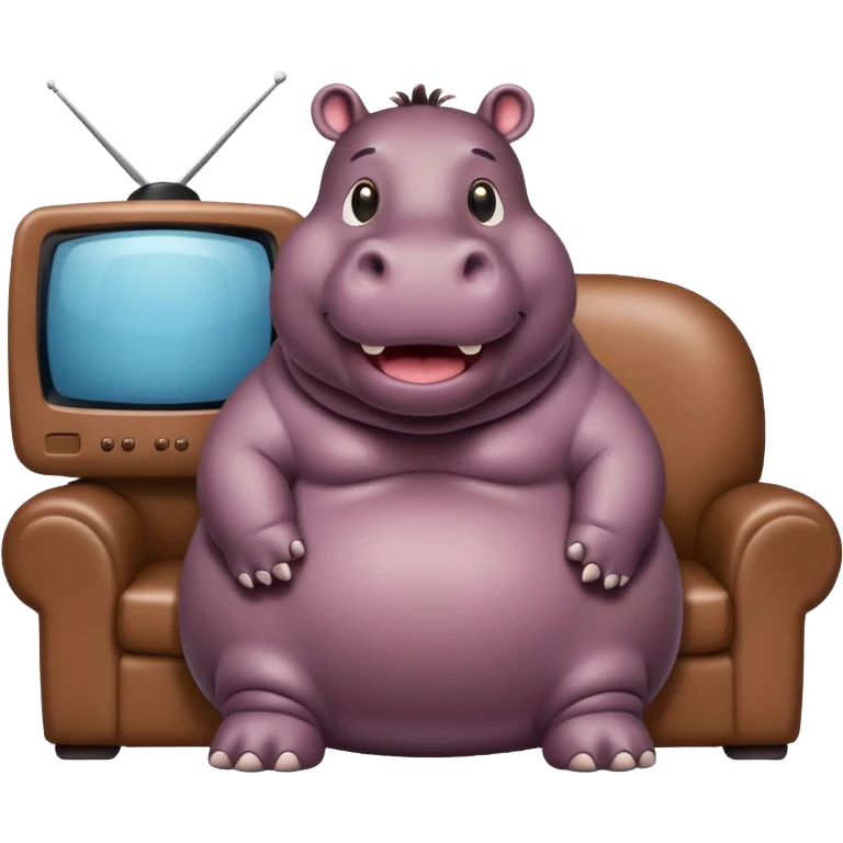 hippo watching TV emoji