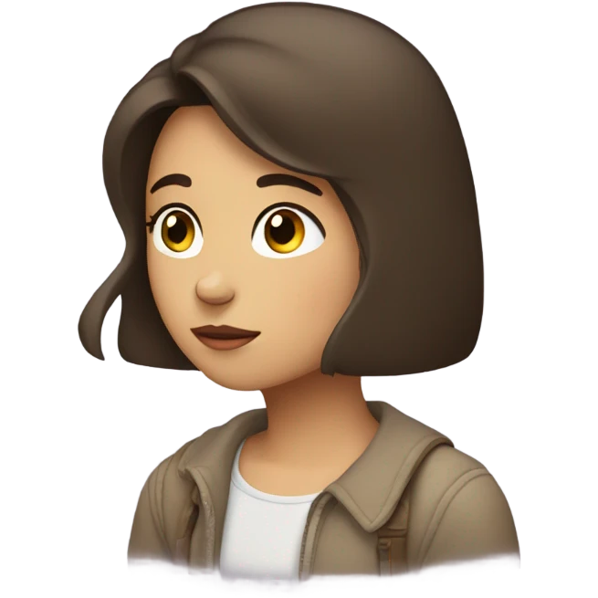 brunette girl thinkging  emoji
