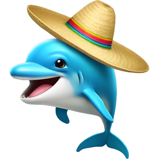 Dolphine with sombrero emoji
