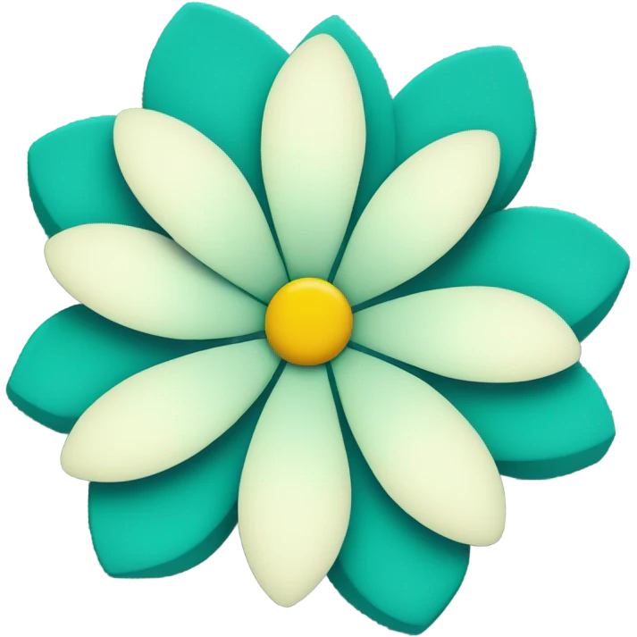 Teal diamond daisy emoji