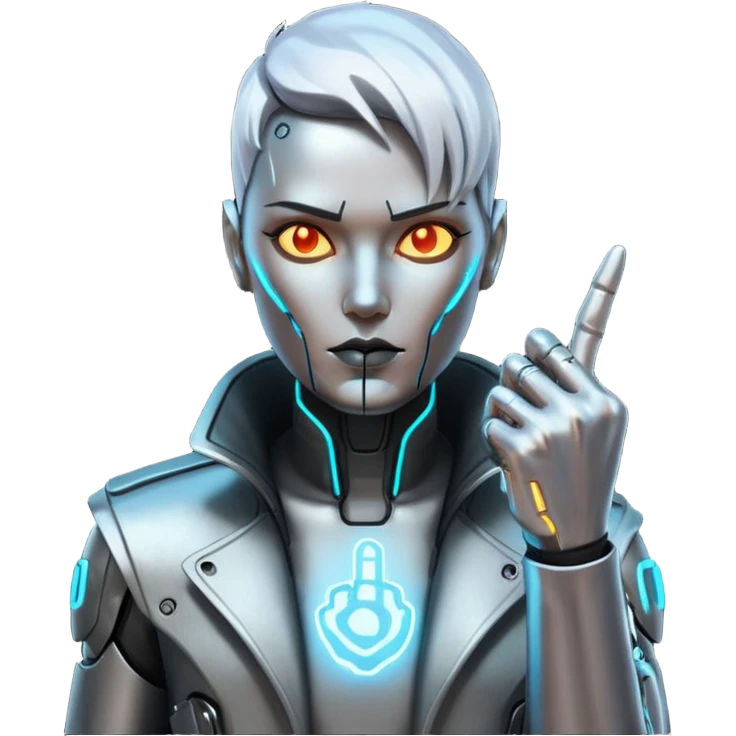 middle finger cyberpunk emoji