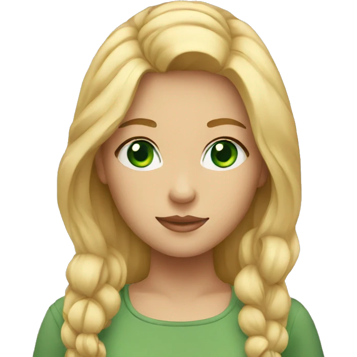 a girl with green eyes and blond hair emoji