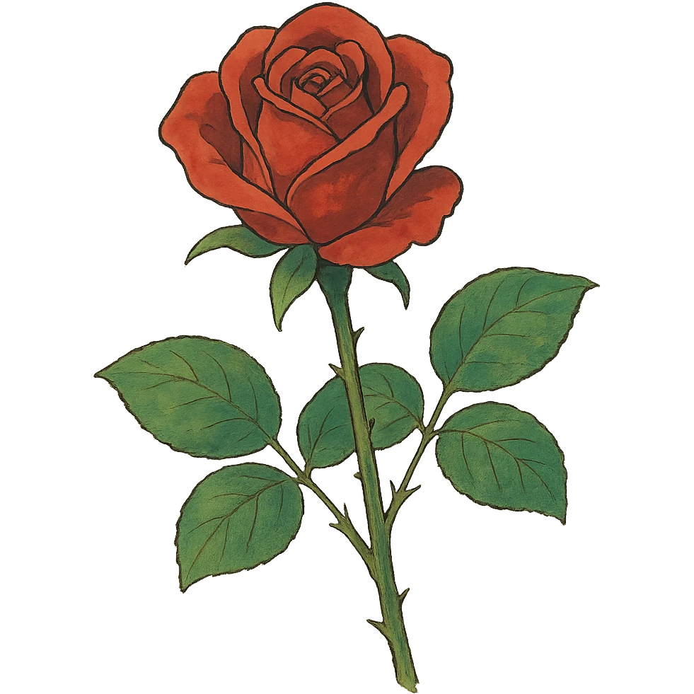 a rose emoji
