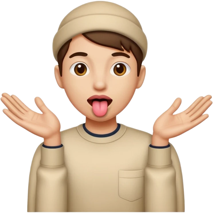tongue out with hands on the side emoji