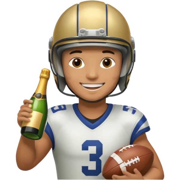 football player with champagne emoji