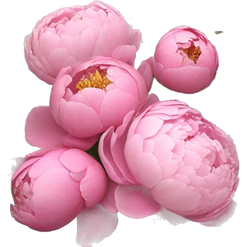 Pink peonies bouquet with random flowers that match but make unique emoji