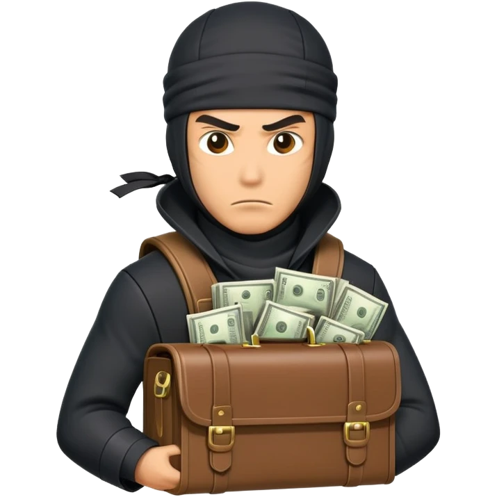 Ninja with briefcase of money emoji