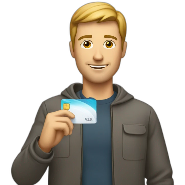 white man holding a credit card emoji