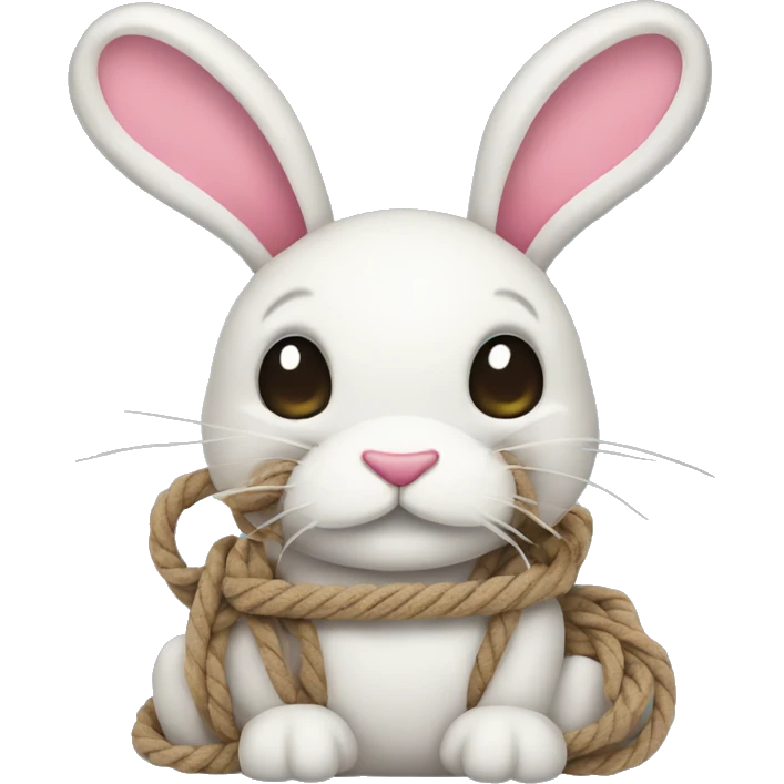 roped up bunny emoji