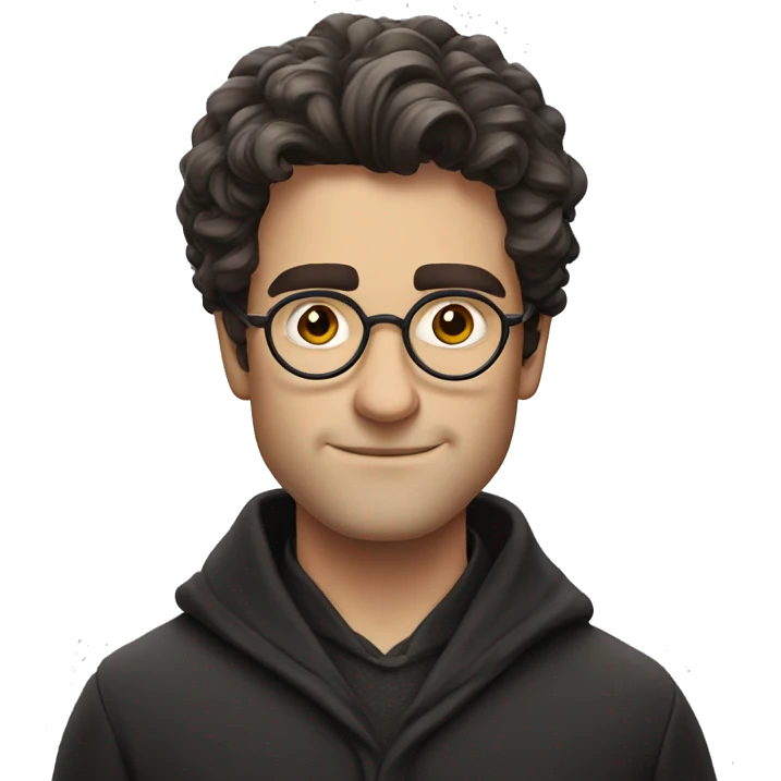 Harry Potter looking man with flowy hair emoji