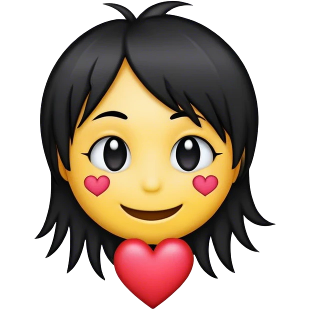 emo hair smiley with h emoji