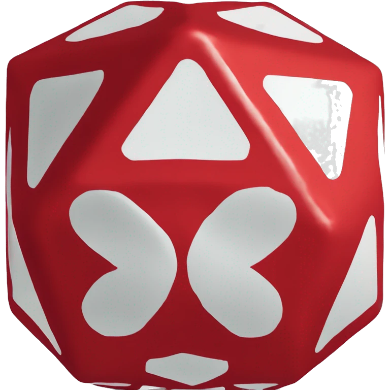 Dado D20 vermelho emoji