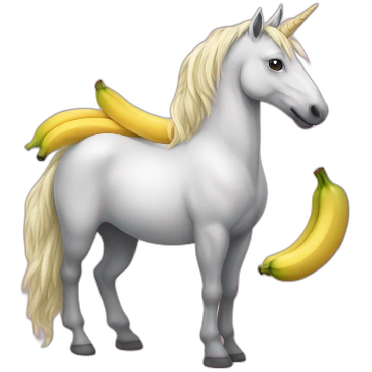 une licorne qui mange des banannes emoji