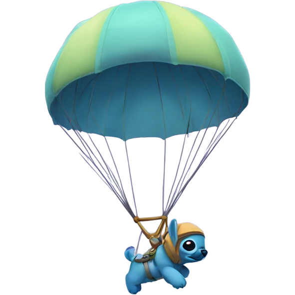 Stitch parachuting emoji