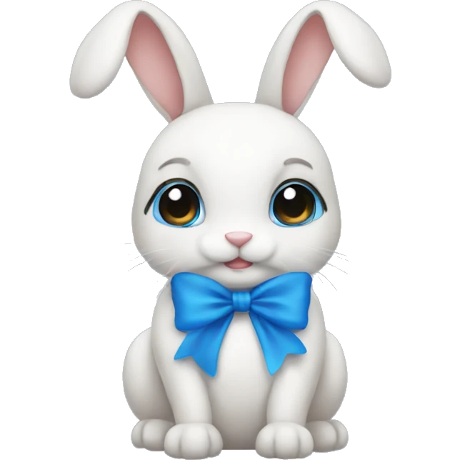 Bunny with a blue bow emoji