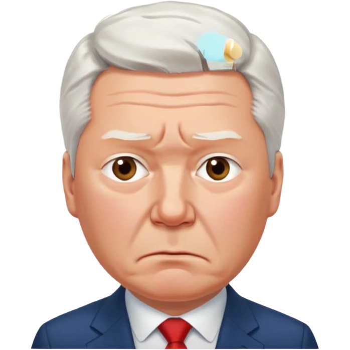 Very sad realistic Sergey Sobyanin, mayor of Moscow, looking upset and disappointed, expressive face emoji