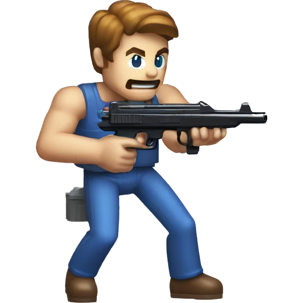 8-bit guy using the Nintendo zapper gun emoji