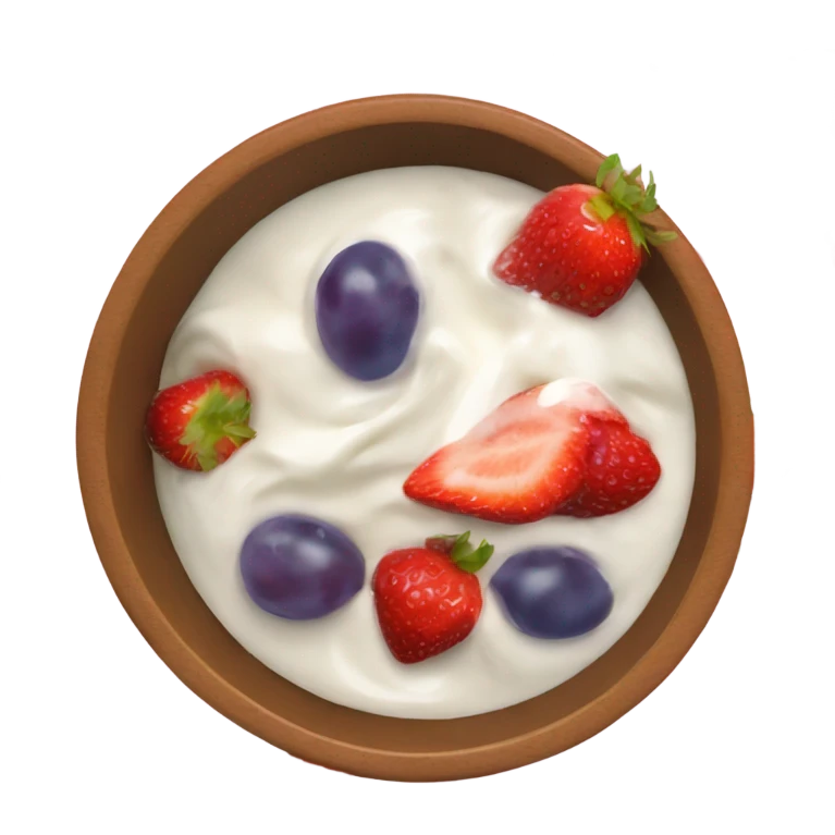 yoghurt bowl with grapes and strawberries  emoji
