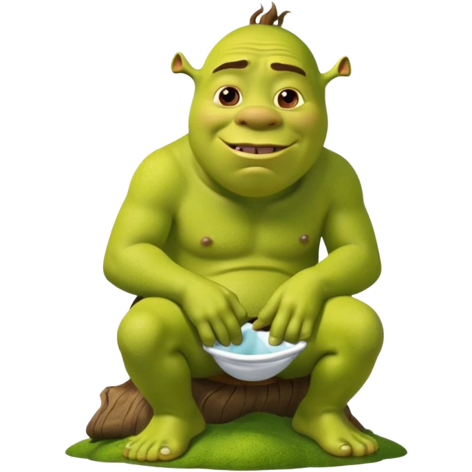 Shrek pooping into the sky emoji
